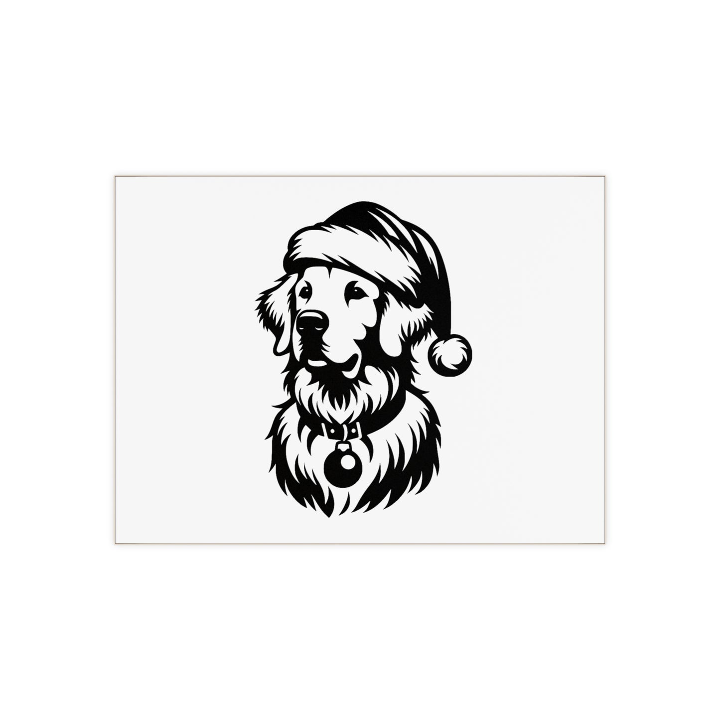 Santa Paws Golden Ceramic Photo Tile