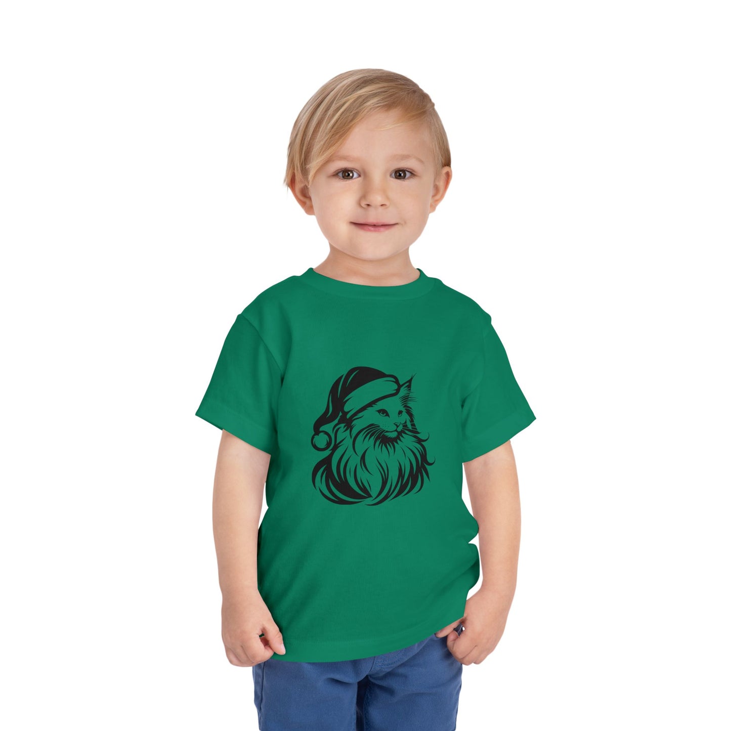 Santa Paws Cat Toddler Unisex Short Sleeve Crewneck Tee