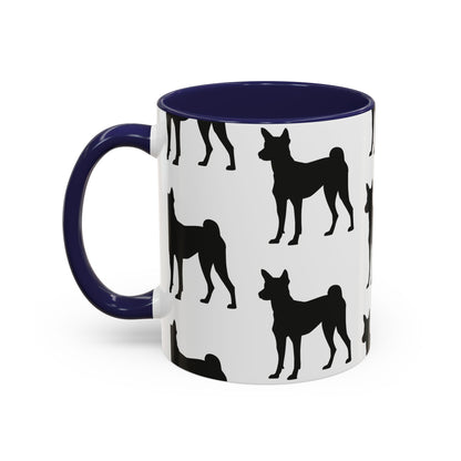 Basenji Silhouette 2-Tone Coffee Mug