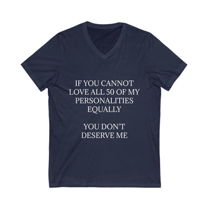 50 Personalities Unisex Short Sleeve V-Neck Tee