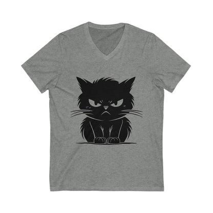 Angry Cat Unisex Short Sleeve V-Neck Tee