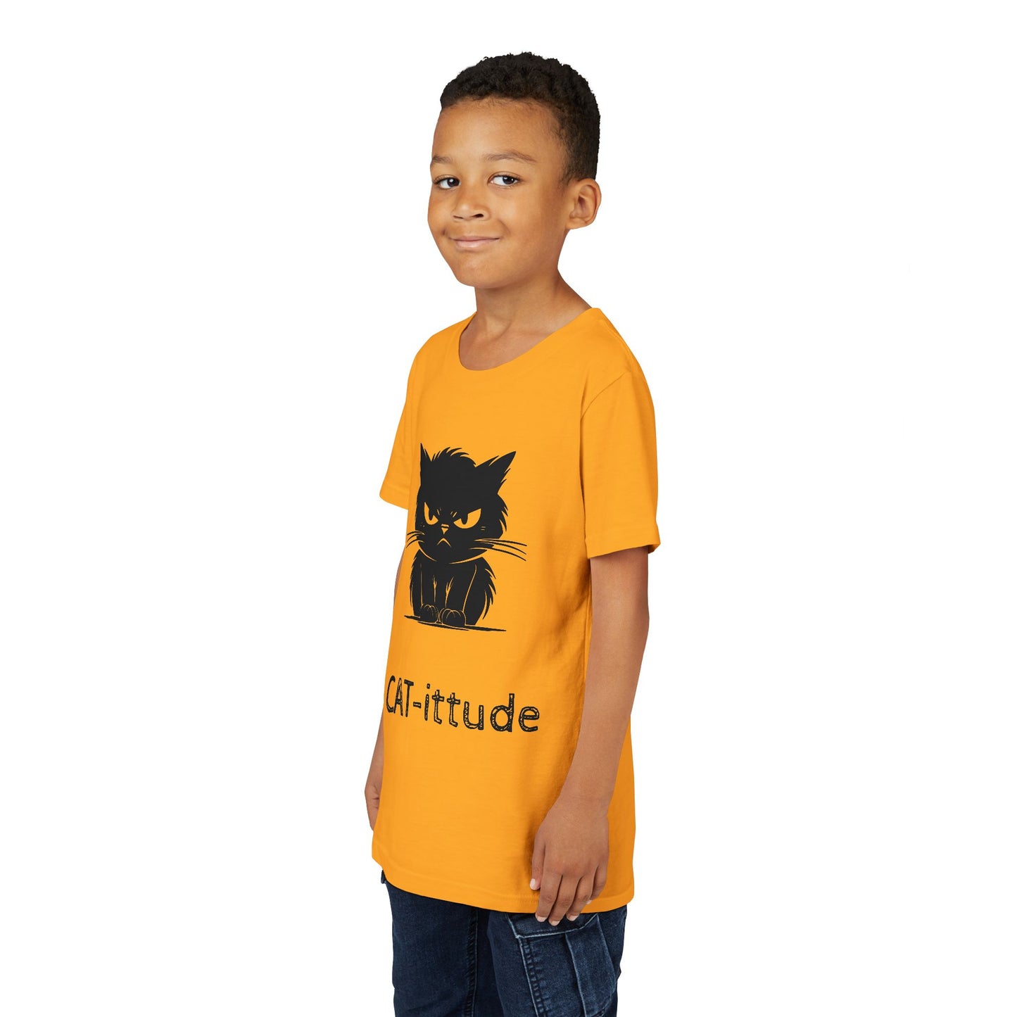CAT-ittude Youth Unisex Short Sleeve Crewneck Tee