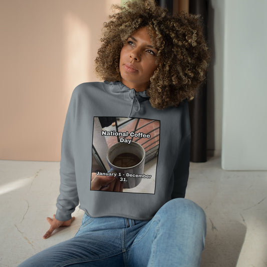 National Coffee Day Women's Crop Hoodie