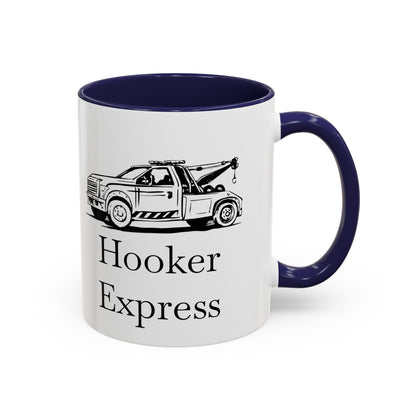 H**ker Express Wheel Lift Tow Truck 2-Tone Coffee Mug