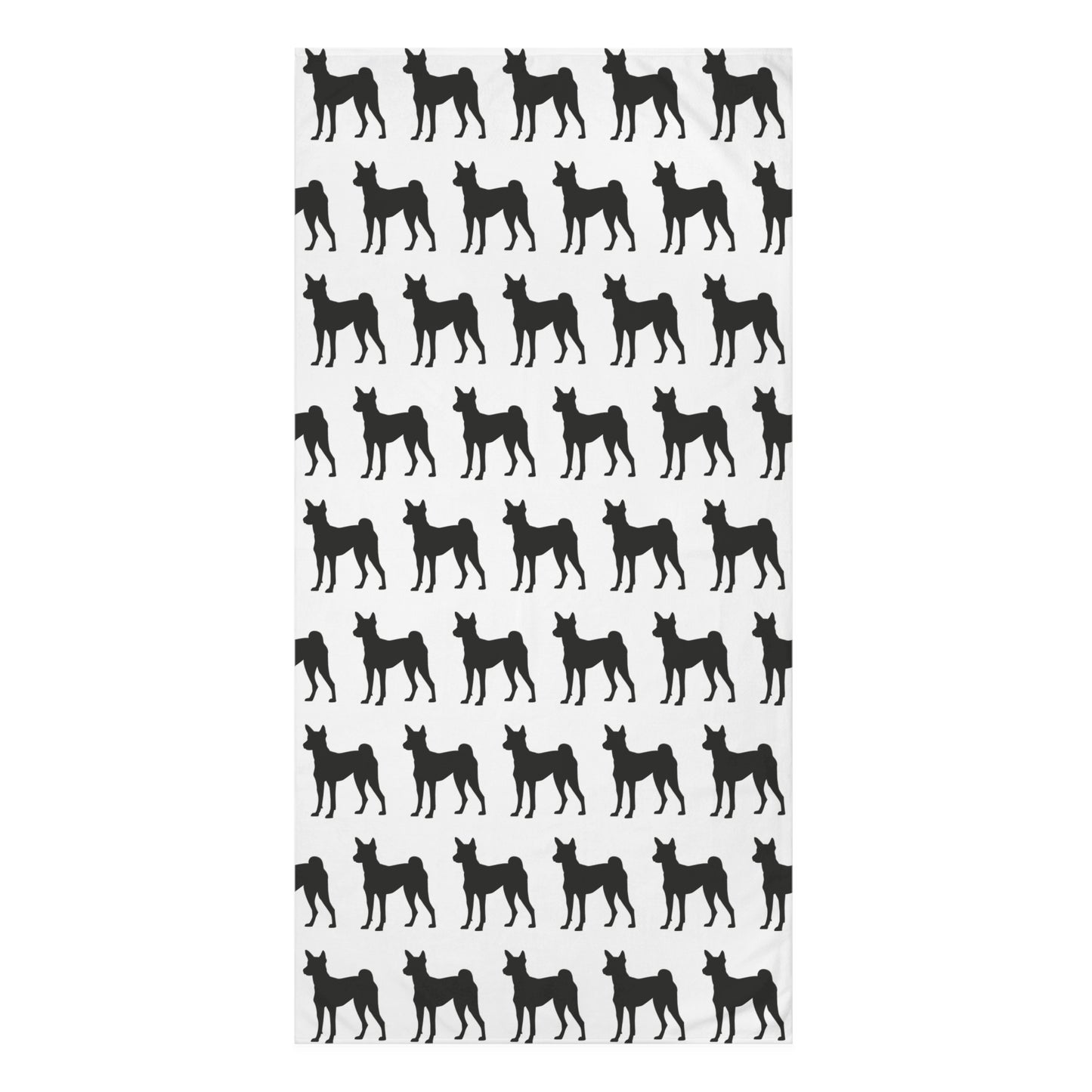 Basenji Silhouette Mink-Cotton  Beach Towel