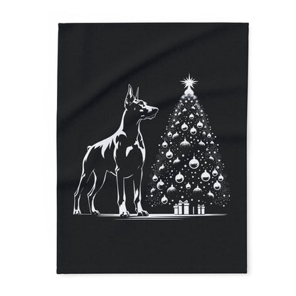 Doberman Christmas Tree Arctic Fleece Blanket