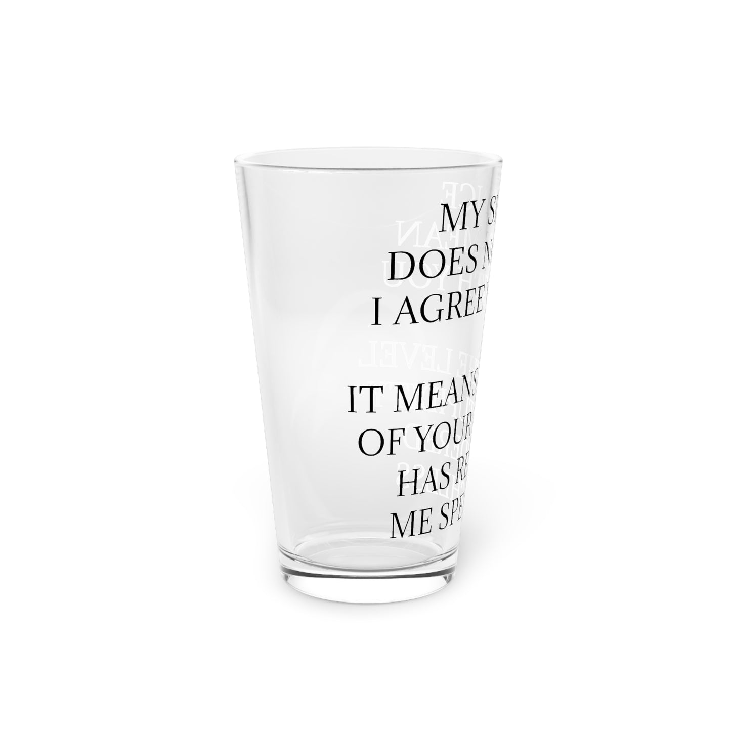 Speechless Drinking Glass