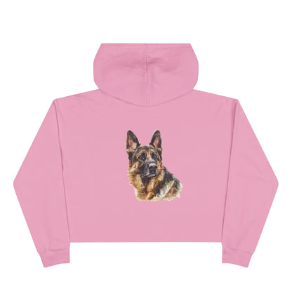 German Shepherd Head Women's Crop Hoodie