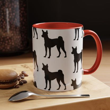 Basenji Silhouette 2-Tone Coffee Mug