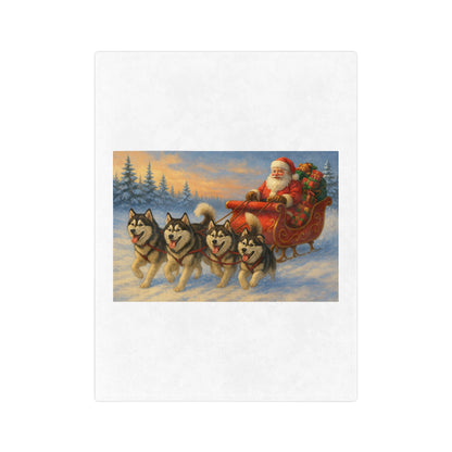 Dashing Through The Snow Velveteen Microfiber Blanket