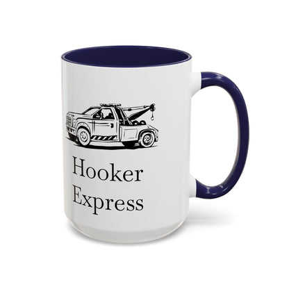 H**ker Express Wheel Lift Tow Truck 2-Tone Coffee Mug