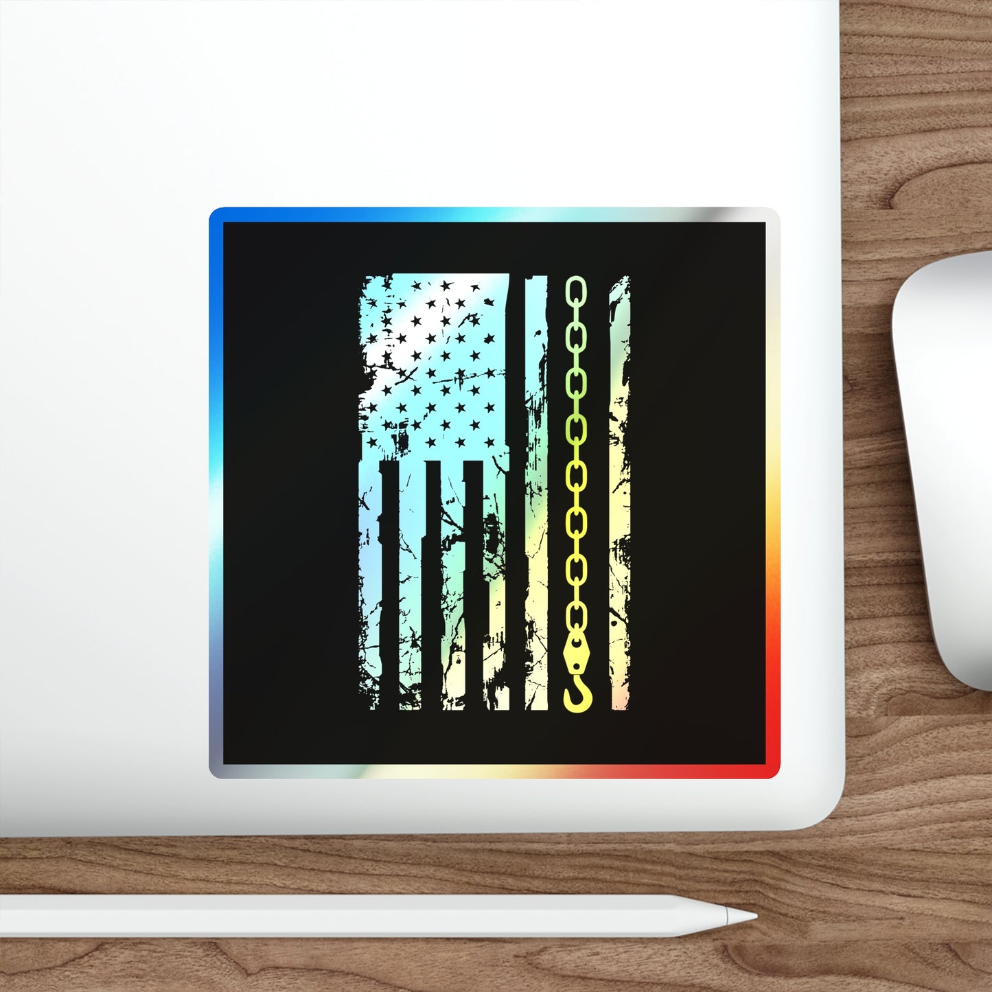 Thin Yellow Line Holographic Sticker