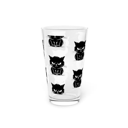 Angry Cat Drinking Glass
