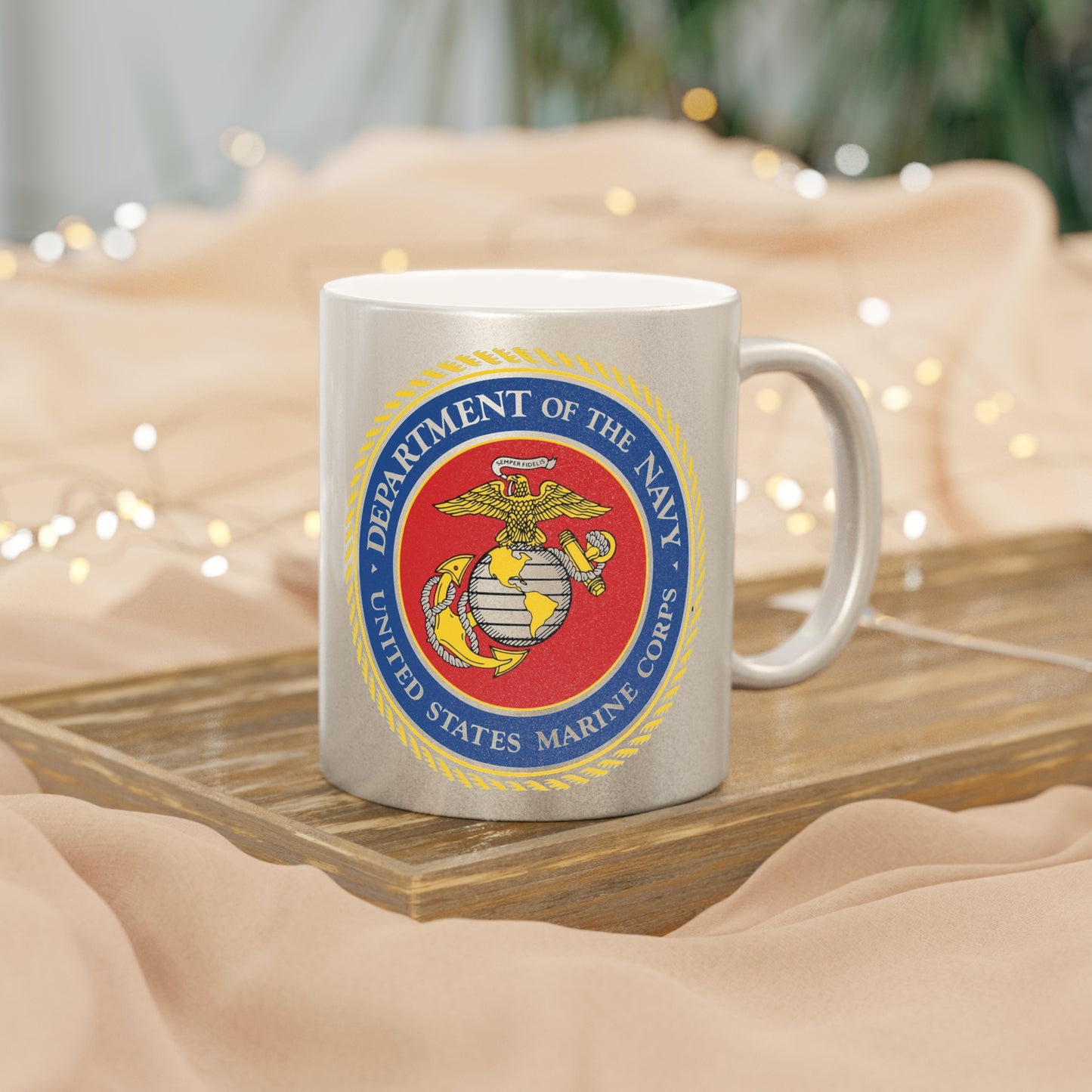 US Marine Corps Metallic Coffee Mug