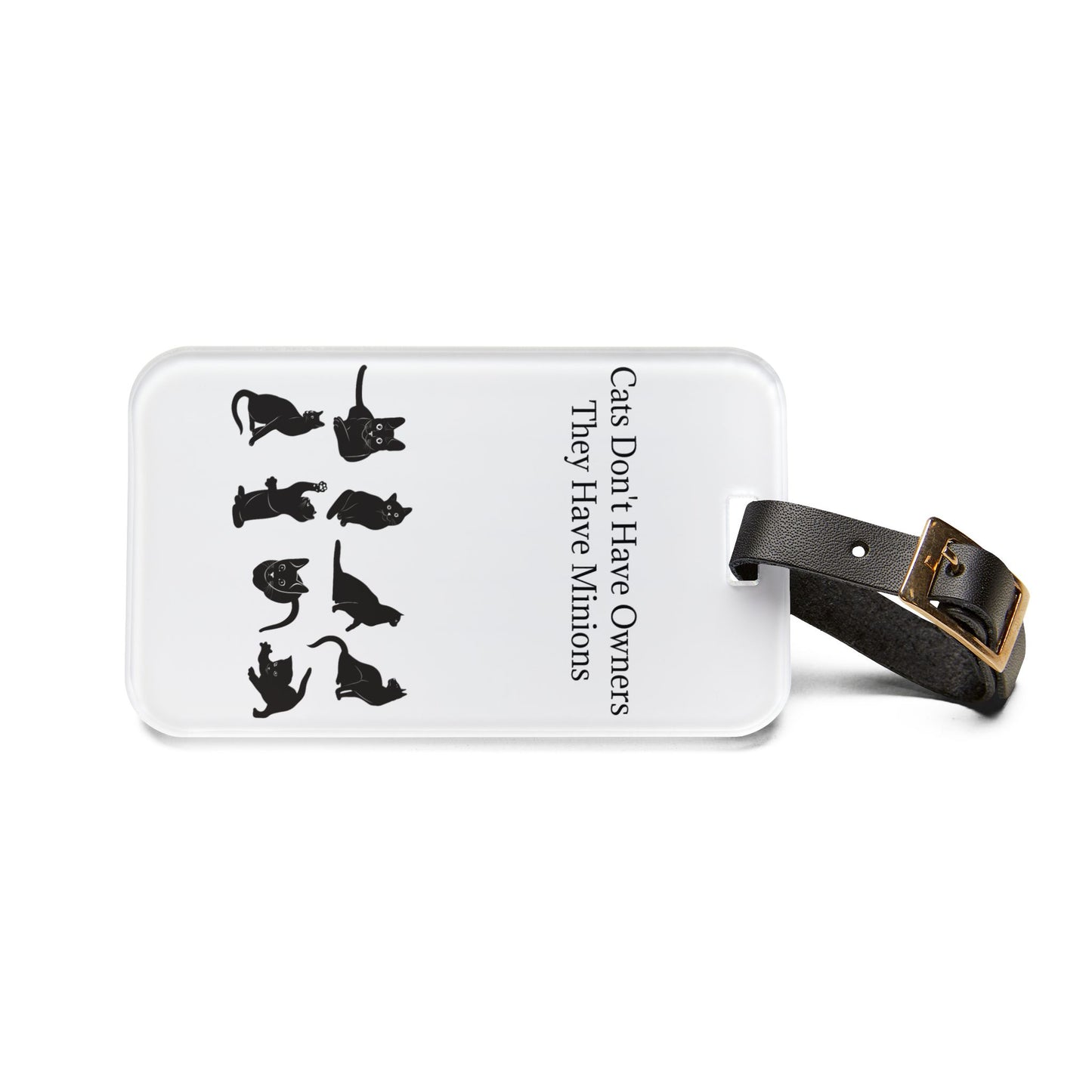 Cat Minions Leather Strap Luggage Tag