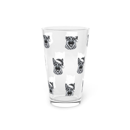 Santa Paws German Shepherd Drinking Glass