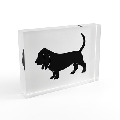 Basset Hound Silhouette Acrylic Photo Block