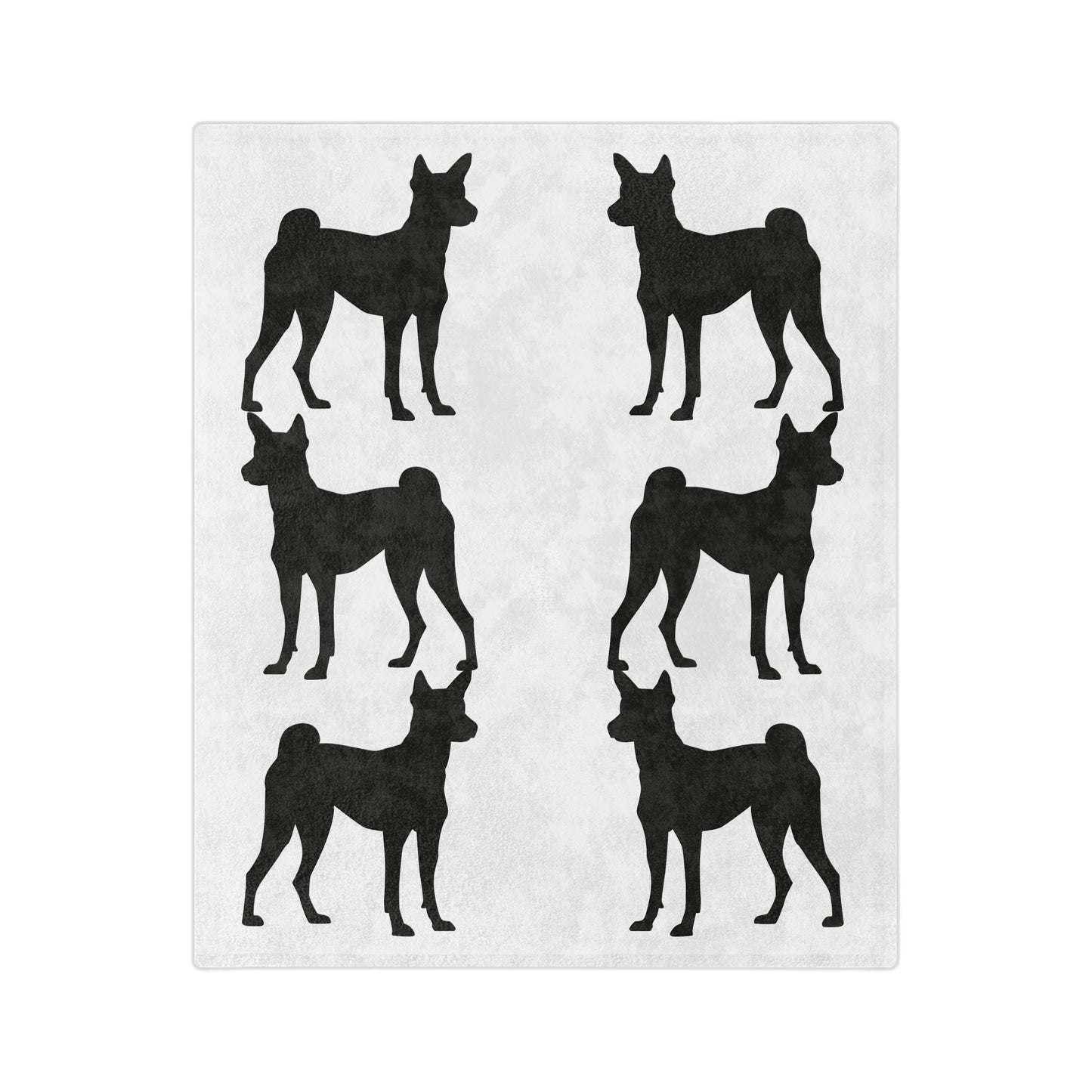 Basenji Silhouette Velveteen Microfiber Blanket