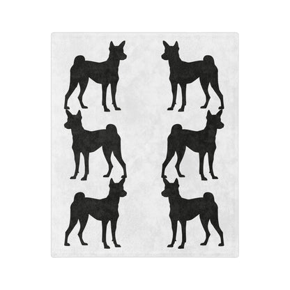 Basenji Silhouette Velveteen Microfiber Blanket