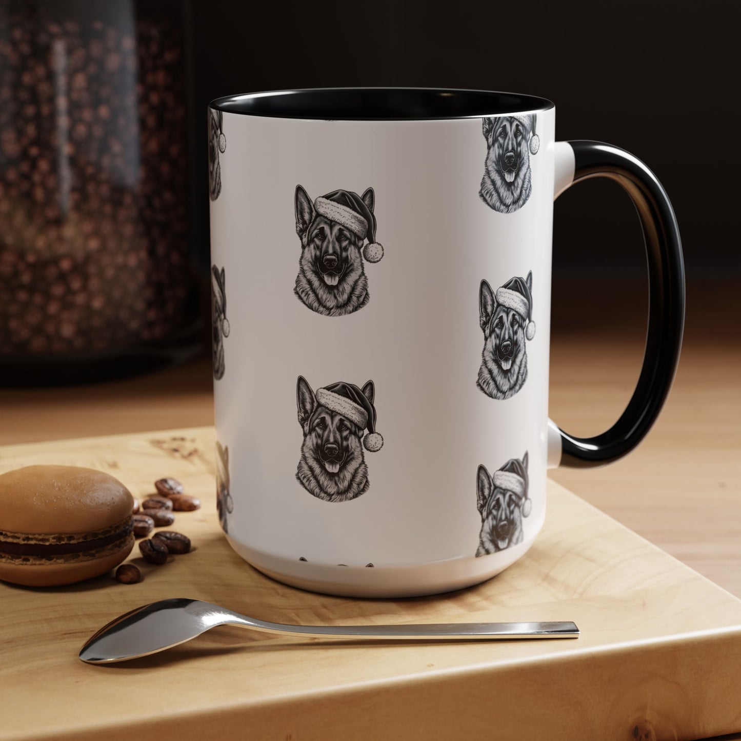 Santa Paws German Shepherd 2-Tone Coffee Mug