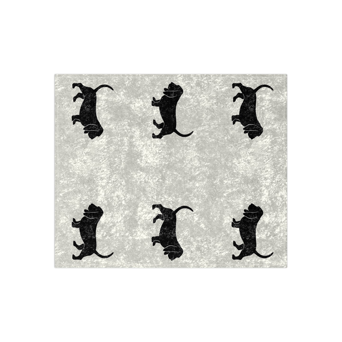 Basset Hound Silhouette Crushed Velvet Blanket