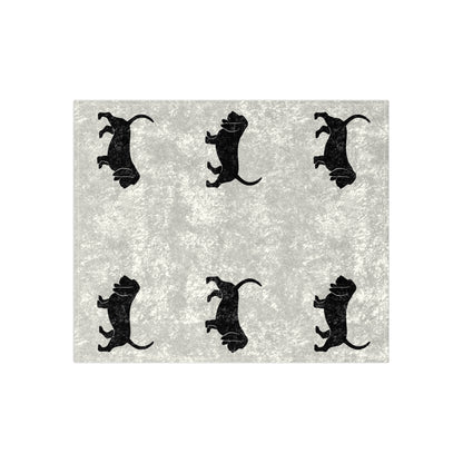 Basset Hound Silhouette Crushed Velvet Blanket