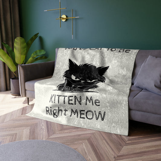 Kitten Me Crushed Velvet Blanket