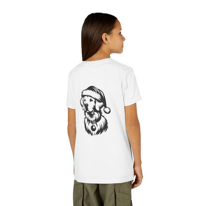 Santa Paws Golden Youth Unisex Short Sleeve Crewneck Tee