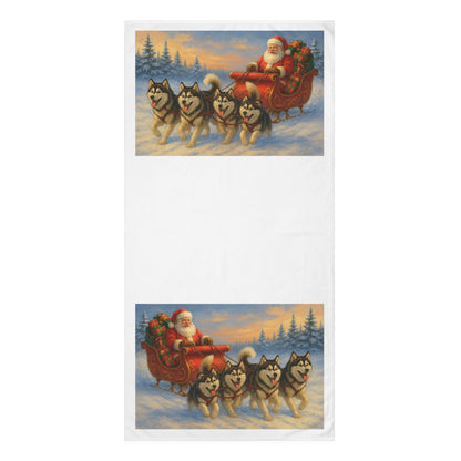 Dashing Through The Snow Mink-Cotton  Beach Towel