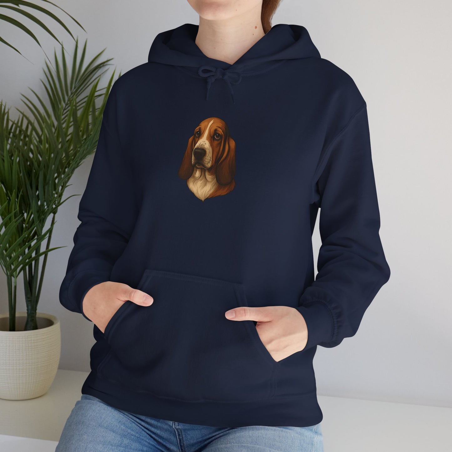 Basset Hound Head Unisex Hoodie