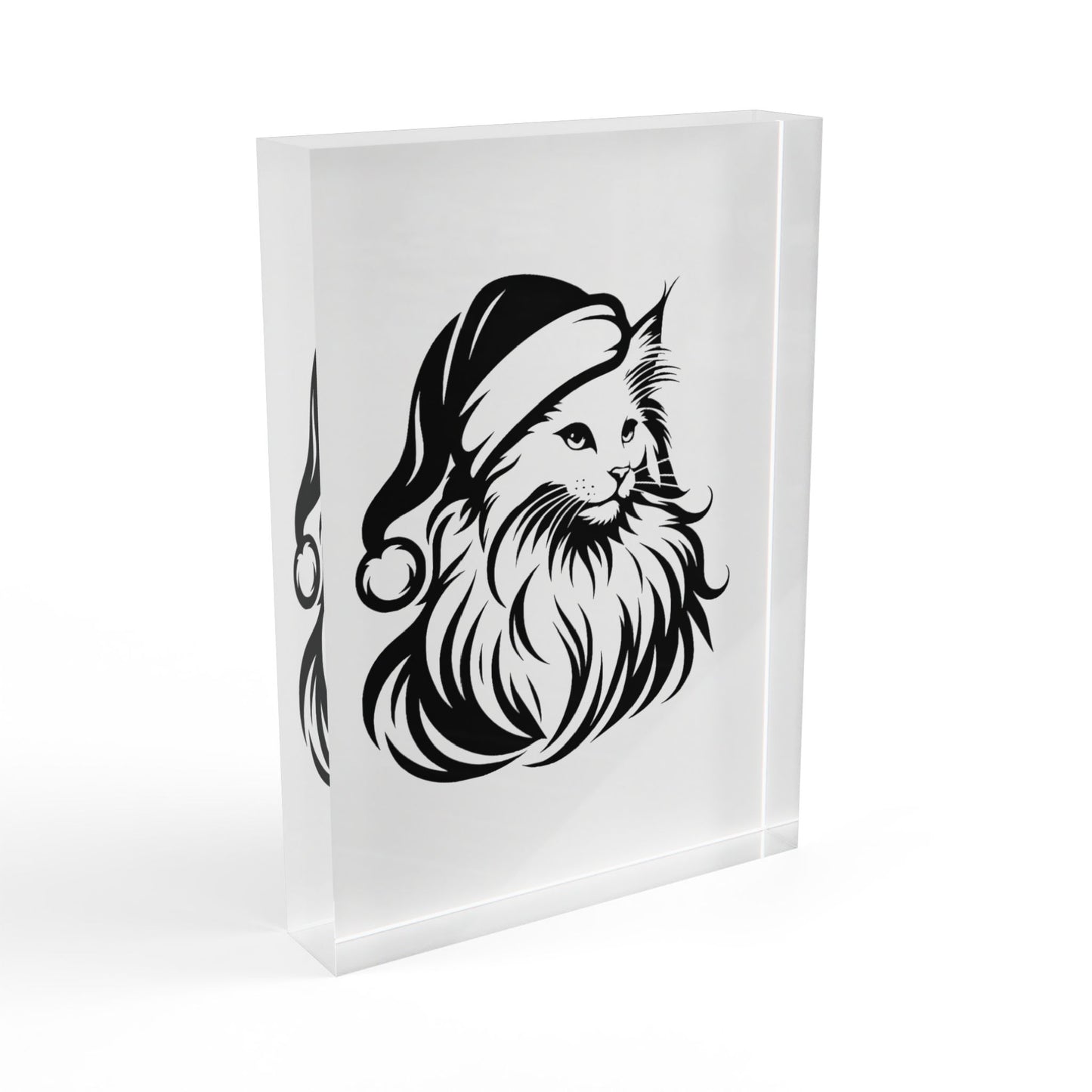 Santa Paws Cat Acrylic Photo Block