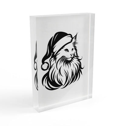 Santa Paws Cat Acrylic Photo Block