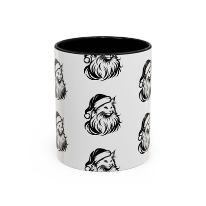 Santa Paws Cat 2-Tone Coffee Mug