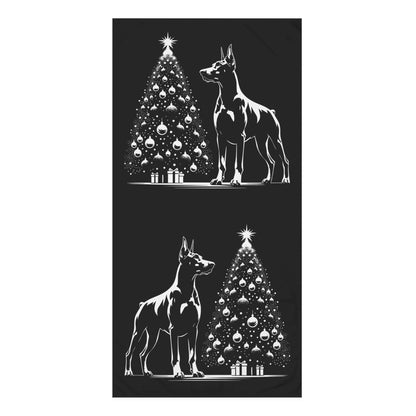 Doberman Christmas Tree Mink-Cotton  Beach Towel