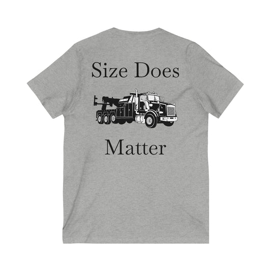 Size Does Matter Unisex Short Sleeve V-Neck Tee