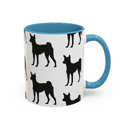 Basenji Silhouette 2-Tone Coffee Mug