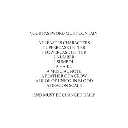 Password Vinyl Decal