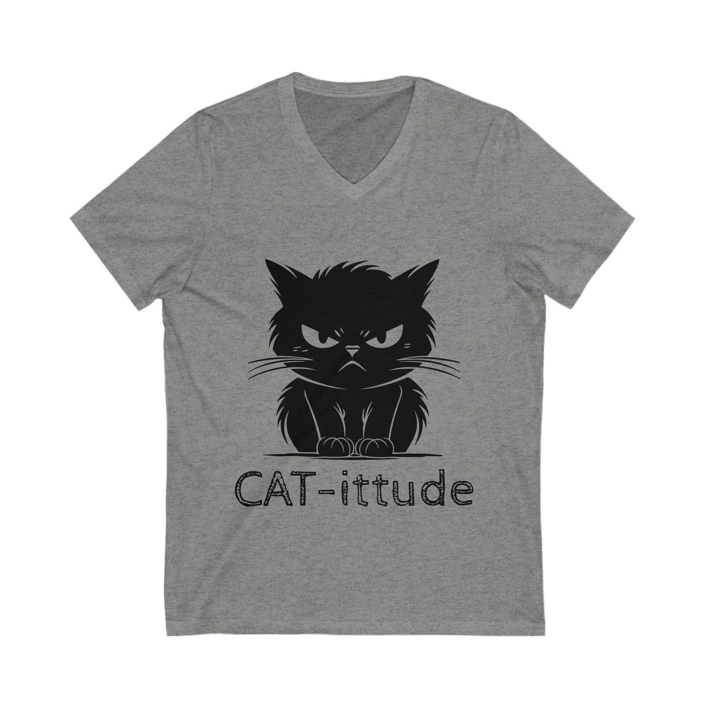 CAT-ittude Unisex Short Sleeve V-Neck Tee