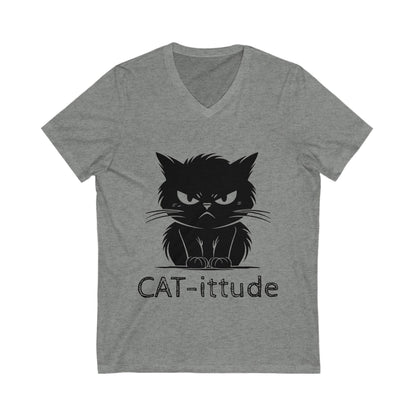 CAT-ittude Unisex Short Sleeve V-Neck Tee