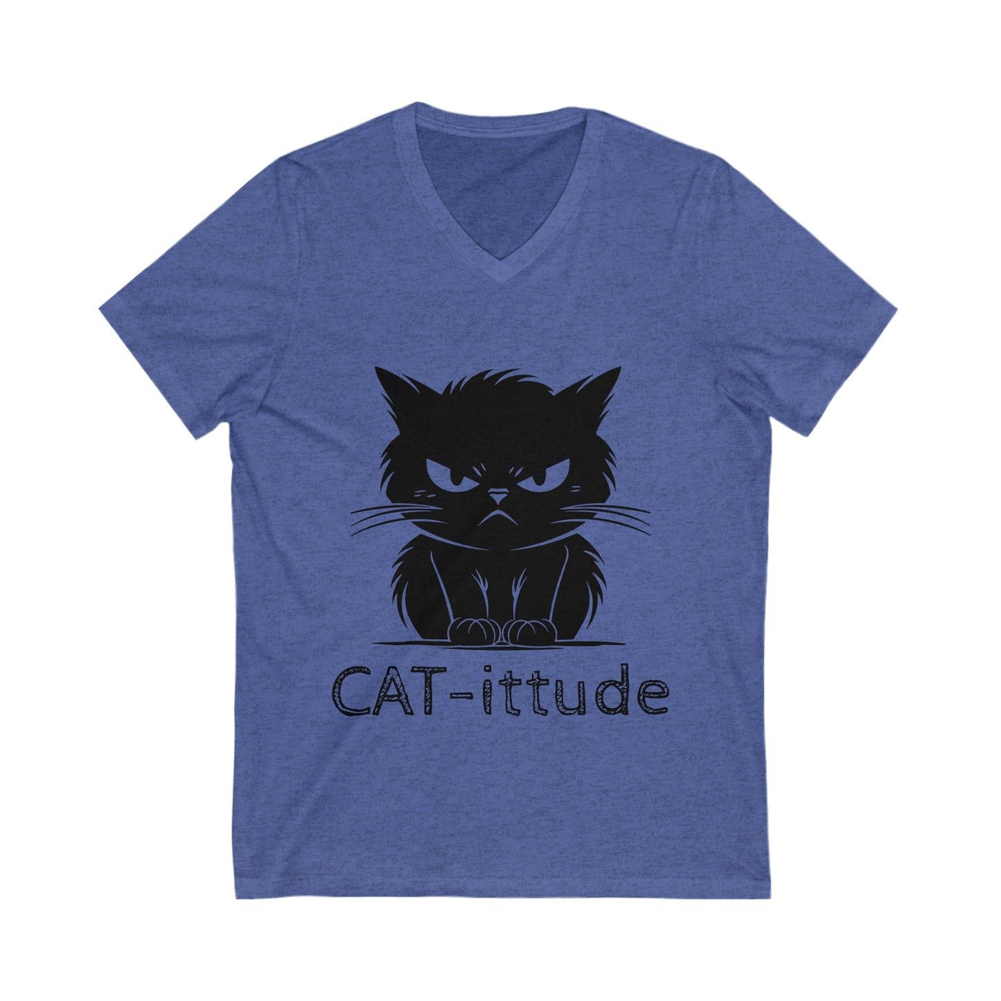 CAT-ittude Unisex Short Sleeve V-Neck Tee