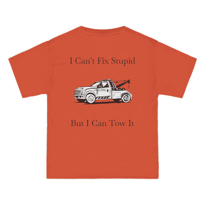 I Can't Fix Stupid Wheel Lift Tow Truck Men's Short-Sleeve Crewneck Tee