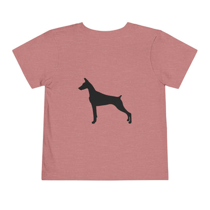 Doberman Silhouette Toddler Unisex Short Sleeve Crewneck Tee