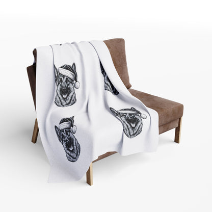Santa Paws German Shepherd Arctic Fleece Blanket