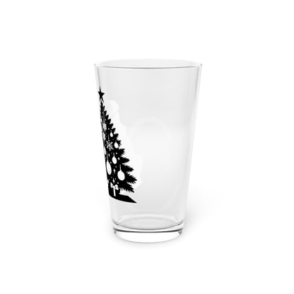 Golden Christmas Tree Drinking Glass