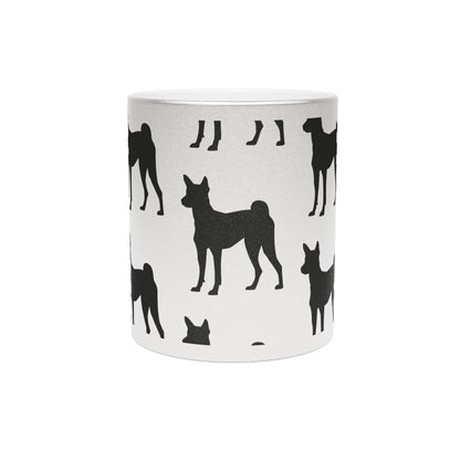 Basenji  Silhouette Metallic Coffee Mug