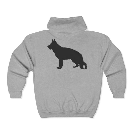 German Shepherd Silhouette Unisex Full Zip Hoodie