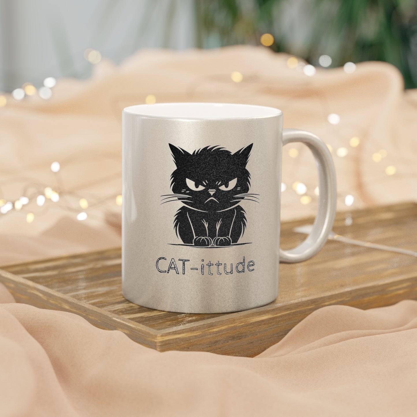 CAT-ittude Metallic Coffee Mug