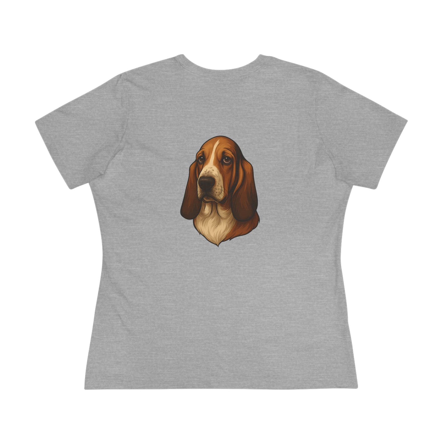 Basset Hound Head Women's Short Sleeve Crewneck Tee