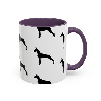 Doberman Silhouette 2-Tone Coffee Mug