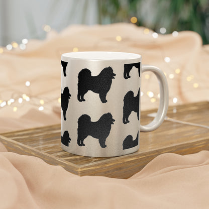 Samoyed Silhouette Metallic Coffee Mug